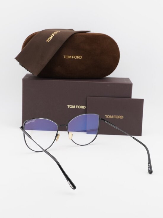 Tom Ford TF5667-B 001 Cat Eye Eyeglasses 55mm – Black